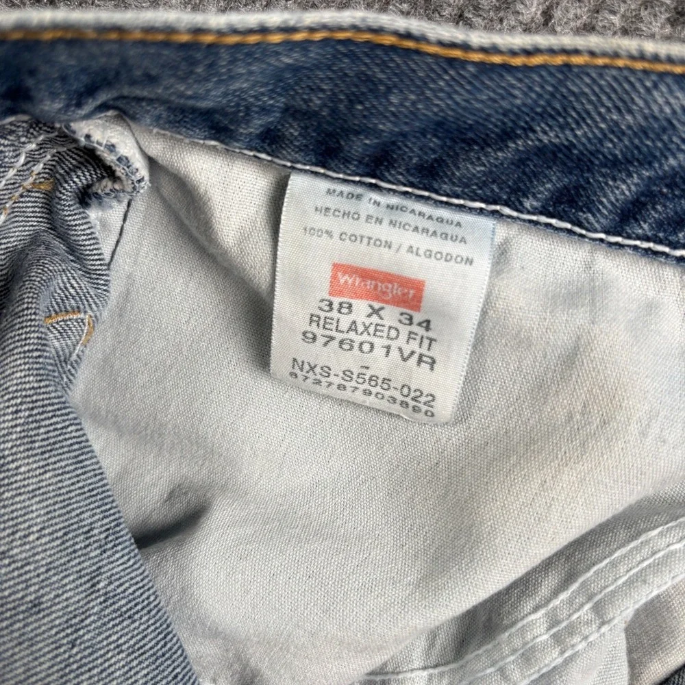 Wrangler Jeans Mens 36x32 (Tag 38x34) Blue Relaxed Fit Denim Pants Western